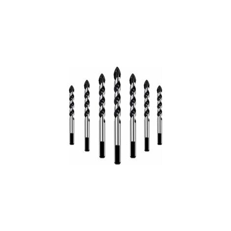 Set mit 7 Bohrern für Fliesen, Glas, Beton, Stein, Ziegel, Keramik und Spiegel (3 mm, 4 mm, 5 mm, 6 mm, 8 mm, 10 mm, 12 mm) – Crezuo