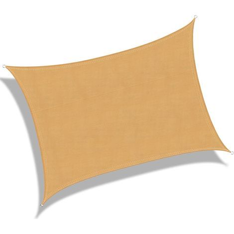 Wasserdichtes rechteckiges Sonnensegel, 4 x 3 m, rechteckiges Schattierungsnetz, 98 % wasserabweisend, Sand 3x4 (1/5)