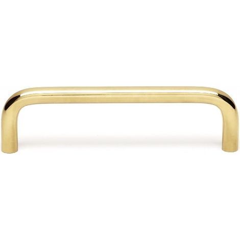 Maniglia di design per mobili, interasse fori 128 mm, per cucina, bagno, mensole, lega di alluminio, oro, 2 pezzi (1/5)