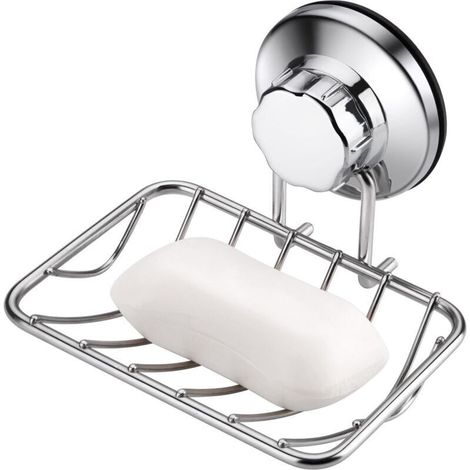 Porte-Savon de Douche à Ventouse Ultra-Puissante en Acier Inoxydable Antirouille - JINFGERNE - Support Pratique et Esthétique pour Salle de Bain et Cuisine