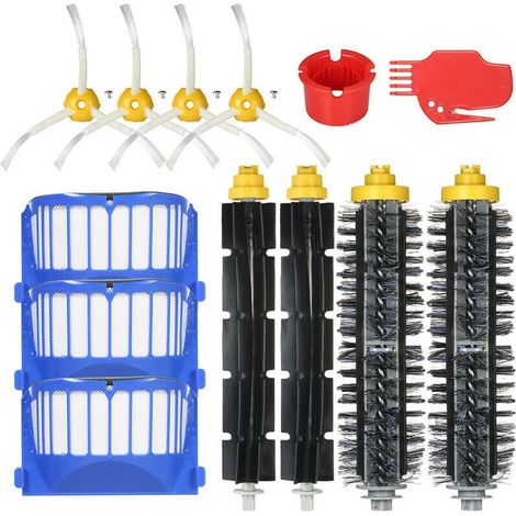 Kit de repuestos de 13 piezas para aspiradoras iRobot Roomba serie 600 (modelos 690, 691, 694, 650, 651, 664, 615, 601 y 630): cabezal de cepillo, cepillo flexible, filtro, cepillo lateral y herramien (1/5)