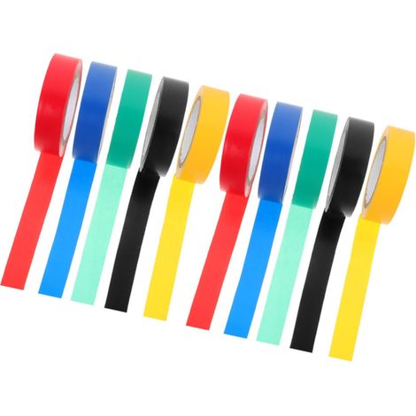 10 rouleaux de ruban isolant coloré pour câbles électriques, une (1/5)