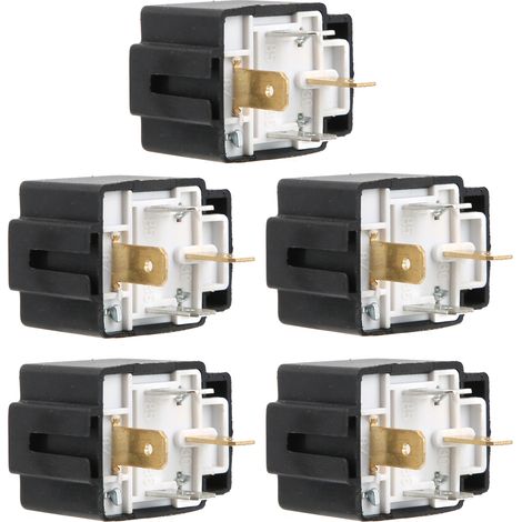 Lot de 5 relais de clignotants pour voiture, 4 broches, 12 V CC 30 A, fusible, résistant aux chocs et à l'eau, commande d'éclairage JD1912 (1/5)