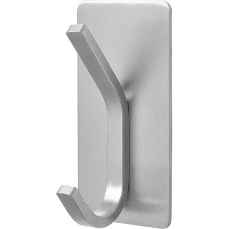 Sollbry Handtuchhaken/Klebehaken – Wandmontierte Garderoben-/Bademantel-/Handtuchhaken zum Aufkleben auf Badezimmer/Küche, 2er-Set, Edelstahl (1/5)