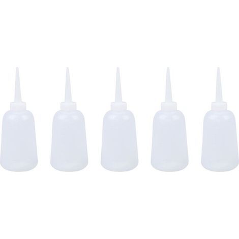 5X Bouteille de Pression Blanche Transparente A Distribution D'Huile Liquide Sauce 300ml (1/3)