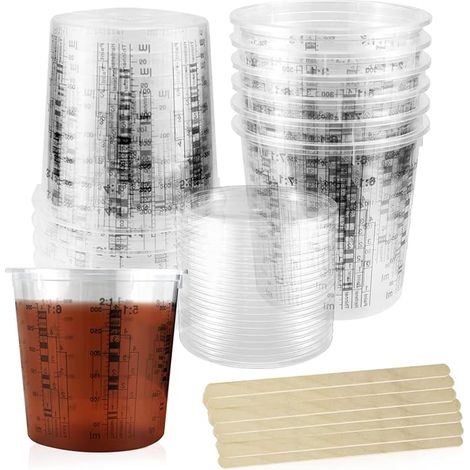 Paint Cup Measuring Cup Scale Measuring Plastic for Epoxy Resin Liquid Paints Laboratory Kitchen (1/5)