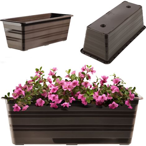 KADAX Blumenkasten aus Kunststoff, Braun, 40 cm