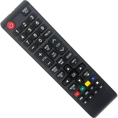 Vhbw – Télécommande compatible Samsung LT24E310ND LH46HDBPLGA/ZA LH32HDBPLGR/ZA – Prête à l'emploi – Dimensions 17,6 x 4,3 x 2,3 cm – Matériau plastique noir (1/4)