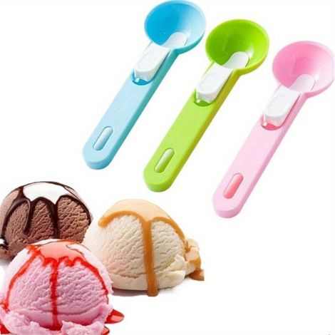 3-teiliges Eisportionierer-Set – 18 cm – Zweifarbig – Kunststoff – Farben nach Zufallsauswahl