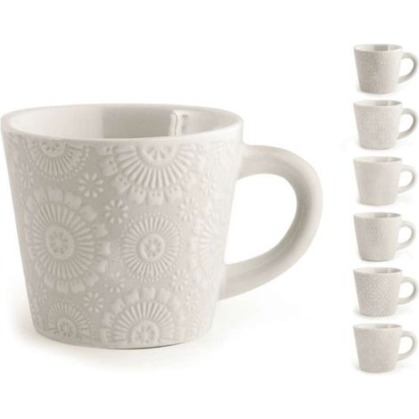 Tazza Jumbo Decorata Silhouette Bianca 320 cc - Elegante Resistente