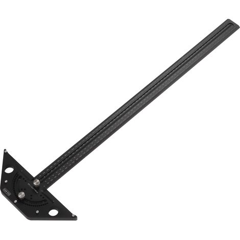 Anreißlineal aus Aluminiumlegierung, T-Form, Winkelumrechnung 0 bis 70°, Schwarz (1/5)