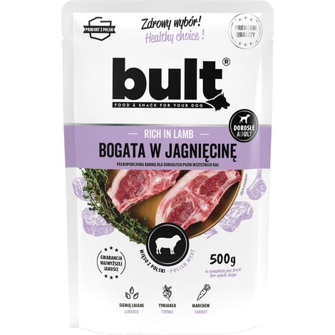 BULT Nassfutter für Hunde, Lamm, 500 g, Beutel, Komplettfutter (1/2)