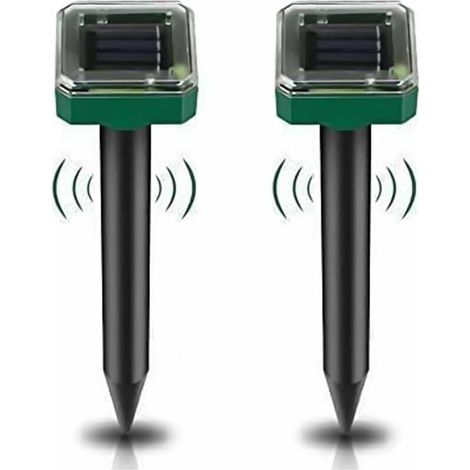 ZVD Lot de 2 répulsifs anti-taupes à énergie solaire pour jardin, répulsif antiparasitaire étanche IP65 pour gopher, campagnol et serpent – Répulsif animal haute sensibilité pour pelouse, jardin, co (1/4)