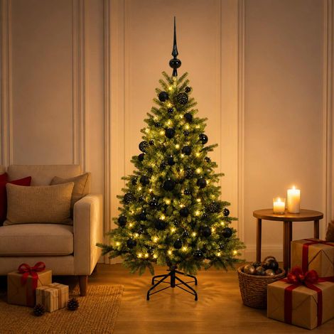 vidaXL Sapin de Noël artificiel avec boules 120 cm 150 LED Blanc chaud (1/5)