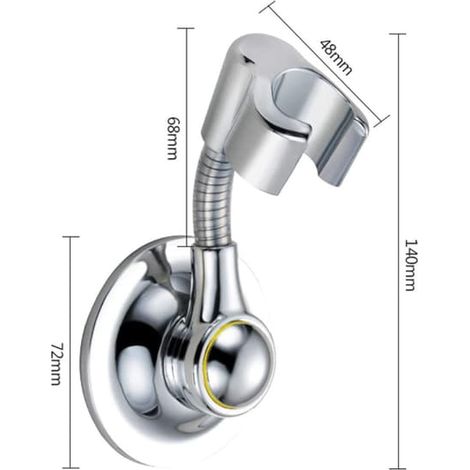 Support de pommeau de douche à ventouse, fixation portable, hauteur réglable, support mural amovible multidirectionnel à ventouse