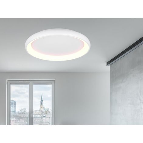Flache LED Deckenleuchte CARDONA groß Weiß, dimmbar & 3 Lichtfarben, Ø 75cm (1/5)
