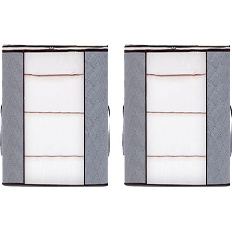 Sac de rangement pour couette vêtements à domicile 462848 cm 2pcs Gris (1/5)