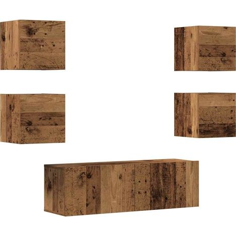 Maison Exclusive - Ensemble de meuble TV mural 5 pcs vieux bois bois d'ingénierie