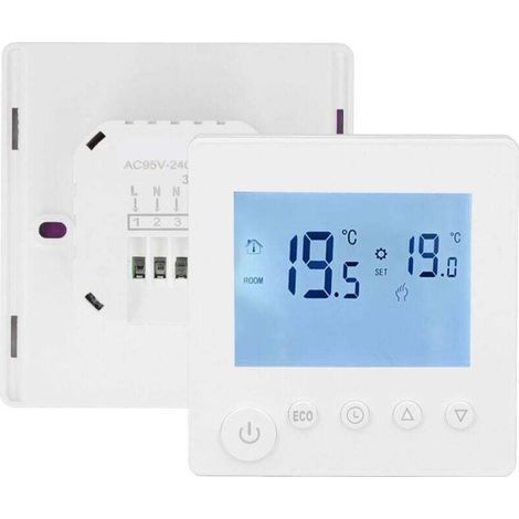 Thermostat de chauffage de l'eau 3A avec contrôleur de température intelligent LCD ABS pour la maison 95-240 V (1/5)