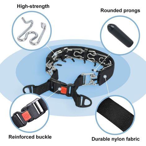 Collier étrangleur pour Chiens avec Boucle à Pression, Collier de Dressage à Griffes pour Chien, Collier de Chien sans Traction pour Chiens de Race Moyenne et Grande (1/4)