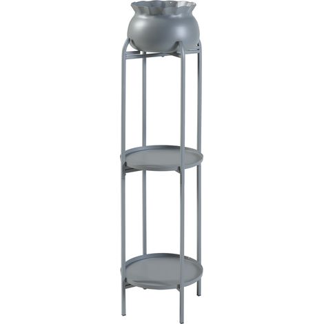 Soporte para plantas de exterior 95 x 27 x 27 cm gris 030010342