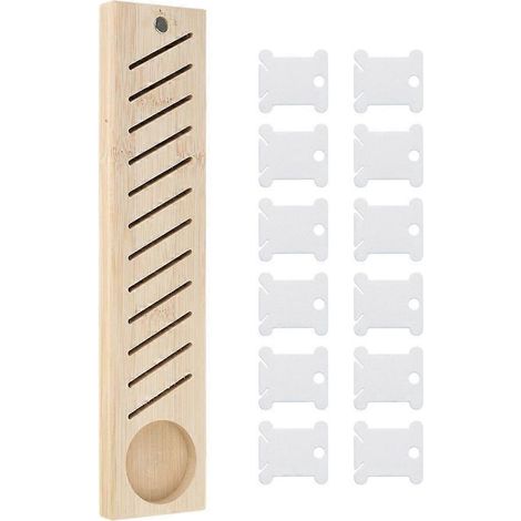 Porte-plaques à fil en bois avec organiseur d'épingles à coudre (1/4)