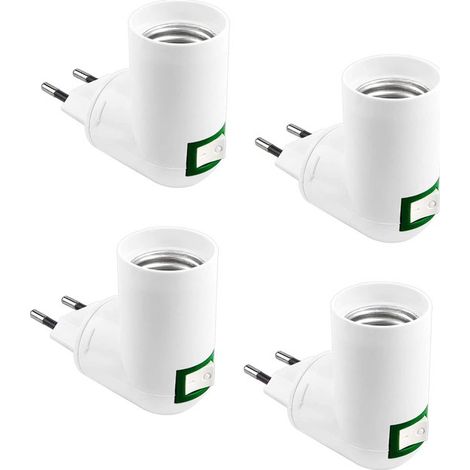 Douille E27 avec interrupteur – Douille E27 avec interrupteur sans fil pour applique murale, douille pour lampe LED pour éclairage de chambre et de cuisine - Lot de 4 (1/5)