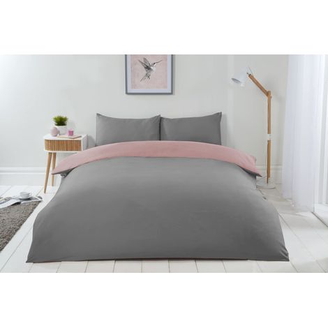Emma Barclay Lyla - Set copripiumino reversibile, per letto matrimoniale, colore: crema/rosa cipria