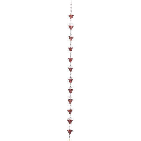Chaîne de pluie décorative en métal couleur bronze antique, 2,6 m (8,5 pi), pour descente de gouttière extérieure. (1/4)