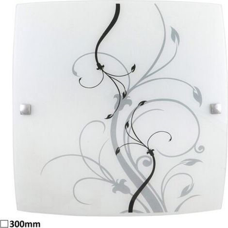 Plafonnier carré verre blanc 30 cm E27 Elina 3692 (1/3)
