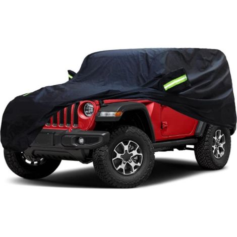 Autoabdeckung für Jeep Wrangler 2-Türer, wasserdicht, Ganzjahresschutz, Schwarz (1/5)
