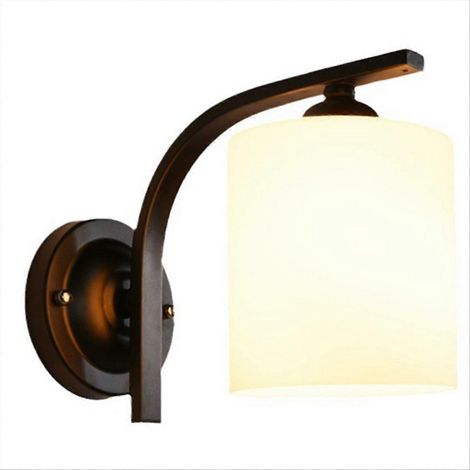 Wandleuchte, Badezimmerlampe mit mattschwarzem Glasschirm, E26-Fassung, ideal für Schlafzimmer, Küche oder Wohnzimmer. (1/5)