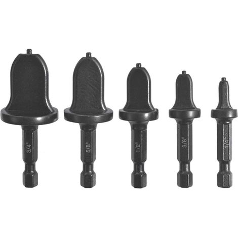 Outil de sertissage de tuyaux en cuivre pour climatisation avec poignée hexagonale, jeu de 5 forets d'expansion de tubes rotatifs (1/5)