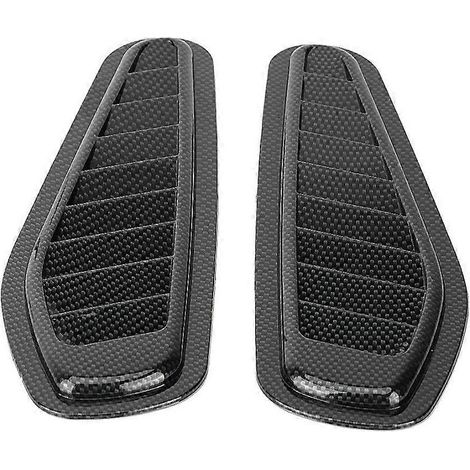 Cache d'entrée d'air pour voiture, prise d'air décorative pour capot, style fibre de carbone, universel, lot de 2 (1/4)