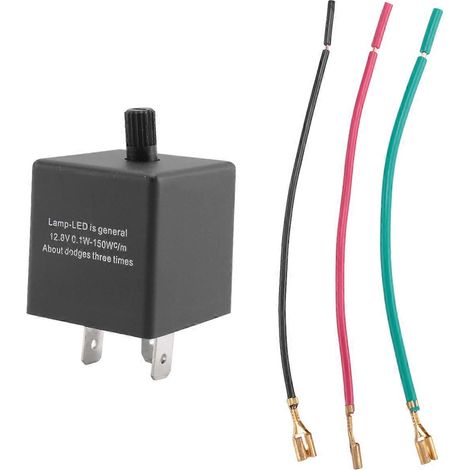 Relais clignotant électronique LED réglable à 3 broches pour moto, compatible avec les clignotants de voiture. (1/4)