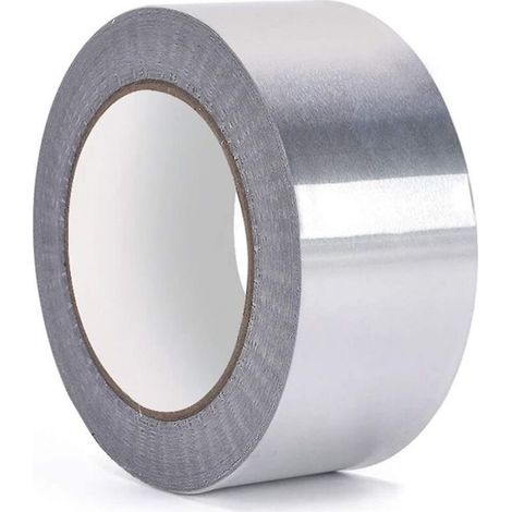 Ruban de Papier Daluminium Ruban Adhésif Aluminium, Haute Température, Étanche, pour Conduits, Réparation de CVC, Réparation de Métaux, Fabrication de Bijoux, Argent(5 mm x 50,2 roulea (1/4)