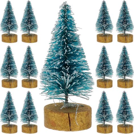Lot de 24 mini sapins de Noël décoratifs pour bureau et fêtes à la maison-4x2cm (1/3)