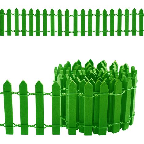 Clôture de Jardin Miniature Clôture en Bois, Flexible, Décoration Mini Barrière 100 X 5 Cm (vert) (1/4)