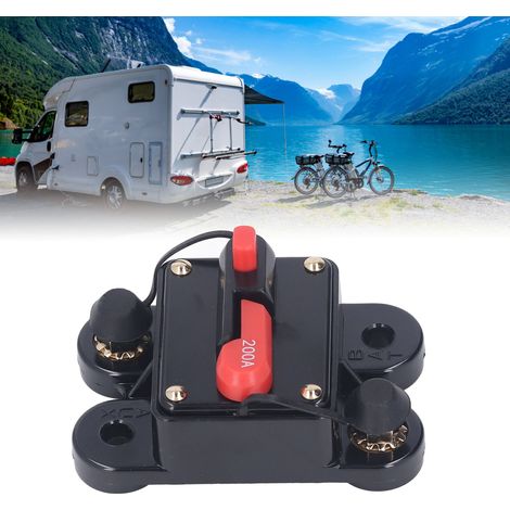 Disjoncteur à réarmement manuel, adapté aux moteurs de remorqueurs marins, aux remorques marines, aux camions, aux camping-cars et aux systèmes solaires CC 12-48 V 200 A (1/5)