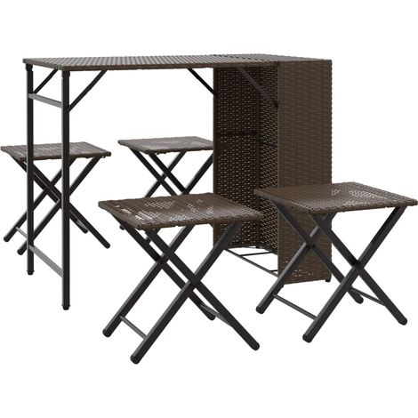 Maison Exclusive - Juego de comedor de jardín plegable 5 piezas r