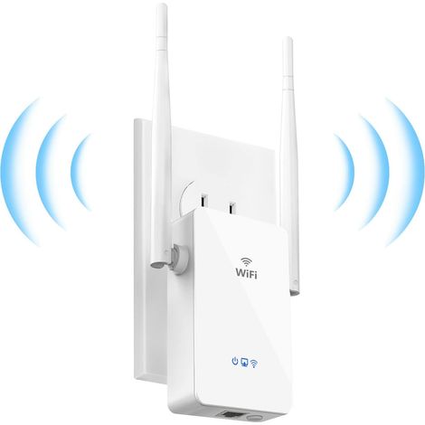 Répéteur WiFi 300Mbps 2,4 GHz sans Fil WiFi Range Extender, WiFi Booster, Amplificateur WiFi Compatible Mode Repeteur/AP/Routeur, Port Ethernet, WPS, Connexion Stable, Compatible Tous Les Routeurs