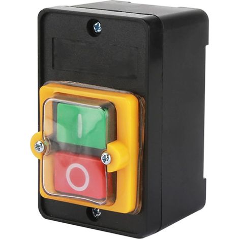 Interrupteur de machine AC 220 V 380 V 10 A Bouton poussoir ON/OFF Interrupteur de sécurité en plastique avec boîte étanche à la poussière pour ponceuse machine textile (1/5)