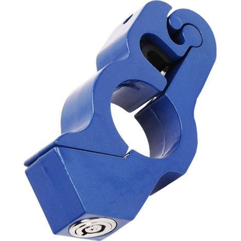 Poignée de guidon de moto en alliage d'aluminium avec verrou de sécurité pour accélérateur et frein, fournie avec 2 clés bleues. (1/5)