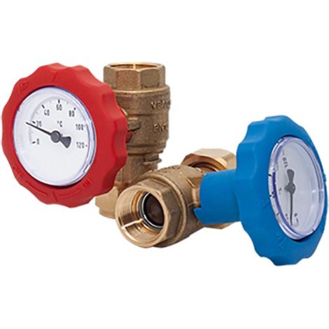 Kit de robinets à boisseau sphérique avec thermomètres ESBE DN25 - 1FI pour groupe de pompage DN20, GSP933