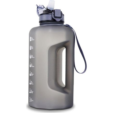 2,2L Trinkflasche mit Strohhalm BPA-frei Grau für Sport & Alltag (1/5)