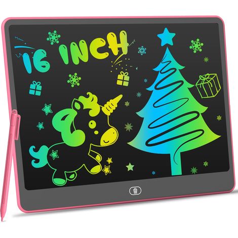 Tavoletta grafica per bambini da 16 pollici, lavagna magica colorata, tavoletta per scrivere LCD, regalo di compleanno e regalo di Natale, giocattolo per bambine e bambini dai 3 agli 8 anni (rosa) (1/5)