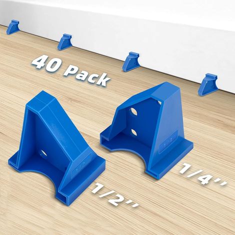 40 Pack Laminate Flooring Spacers with 1/4" and 1/2" Gap Installation Tool for Laminate Flooring, Vinyl Board, Hardwood, Bamboo and Floating Floor (1/5)