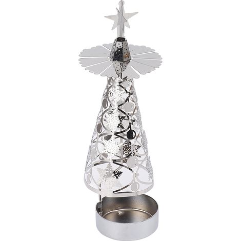 Drehbarer Kerzenhalter, Kerzenständer-Set für eine romantische Hochzeit, Weihnachtsfeier, Silberne Schneeflocke (1/5)