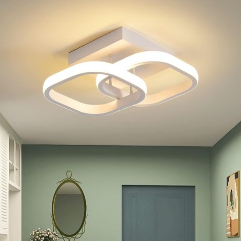 LED Ceiling Light, Industrial Simple Modern Ceiling Lamp, Light Fixture for Living Room, Island, Bedroom, Balcony - White 3000K Warm Light (1/5)