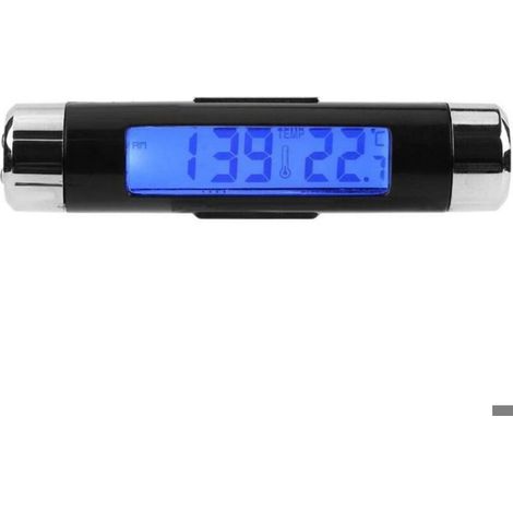 Thermomètre Horloge Voiture - Affichage LCD Rétroéclairé LED - Multifonction Température et Heure - Pour Intérieur Véhicule - 1 Pièce (1/4)